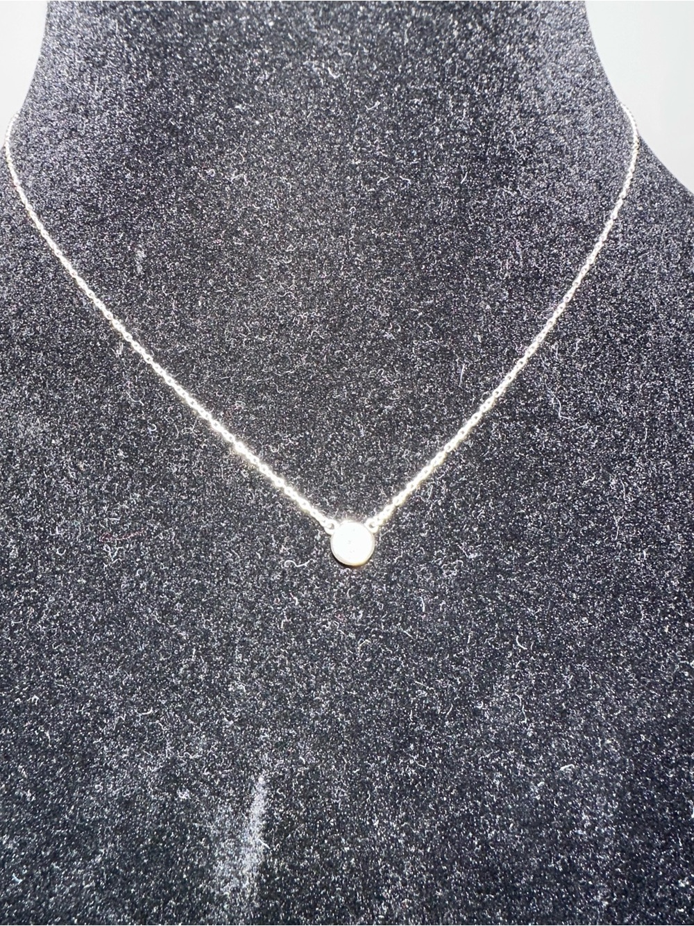 Opulenza Silver Solitaire Pendant Necklace - White - Picture 2 of 4